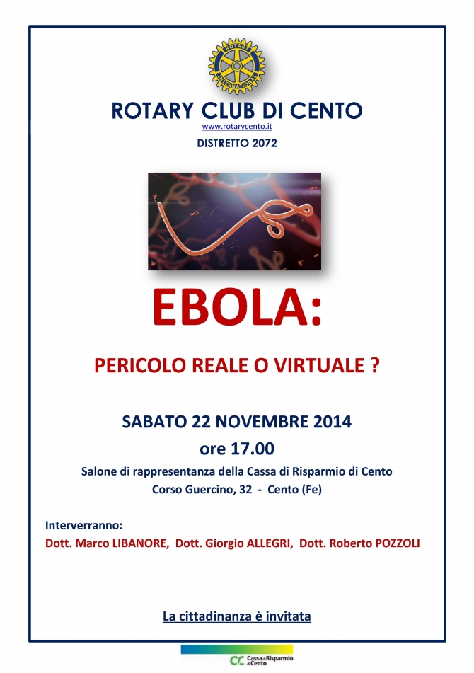 EBOLA: PERICOLO REALE O VIRTUALE ? - ROTARY CLUB di CENTO