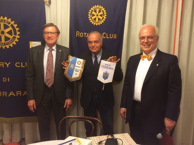 GIOVEDI’ 30 MARZO 2017: INTERCLUB con Ferrara e con il Prof. Claudio RAPEZZI - ROTARY CLUB di CENTO