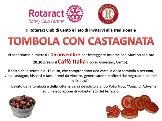 SOSTENIAMO IL NOSTRO ROTARACT - ROTARY CLUB di CENTO