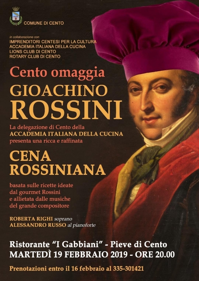 Martedì 19 febbraio 2019: CENTO omaggia Gioachino ROSSINI - ROTARY CLUB di CENTO